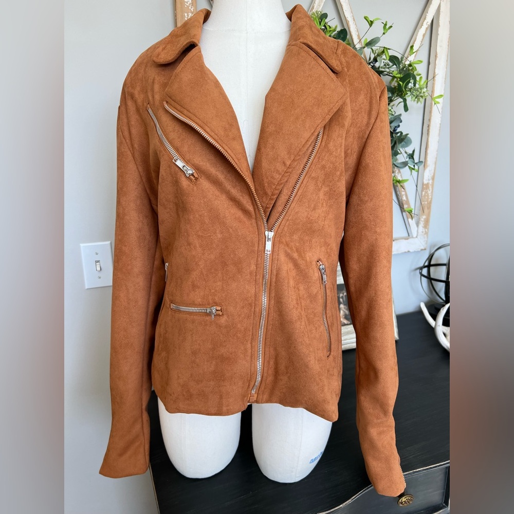Faux suede Moto jacket